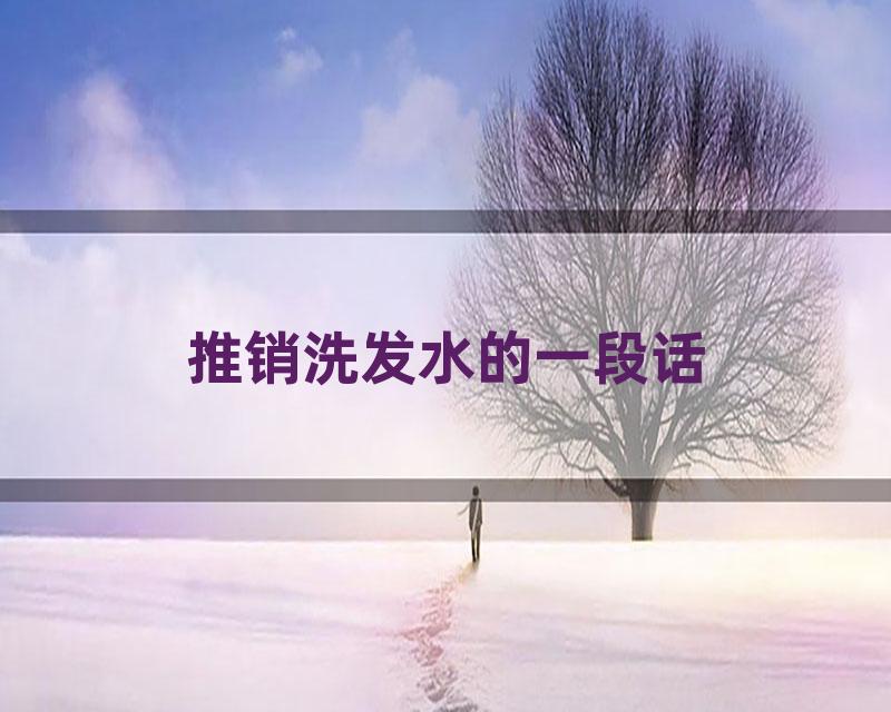 推销洗发水的一段话