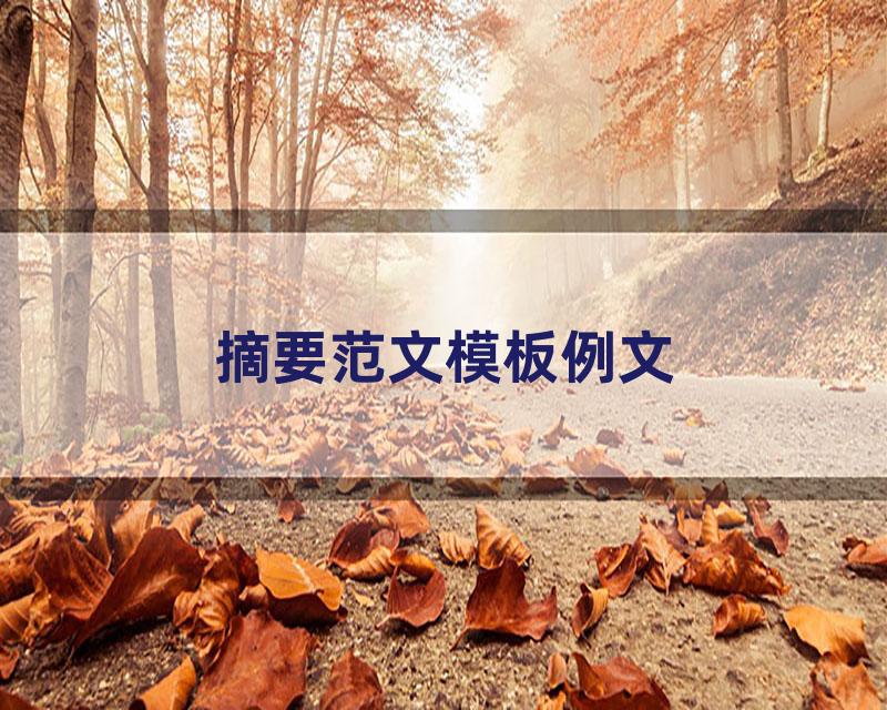 摘要范文模板例文