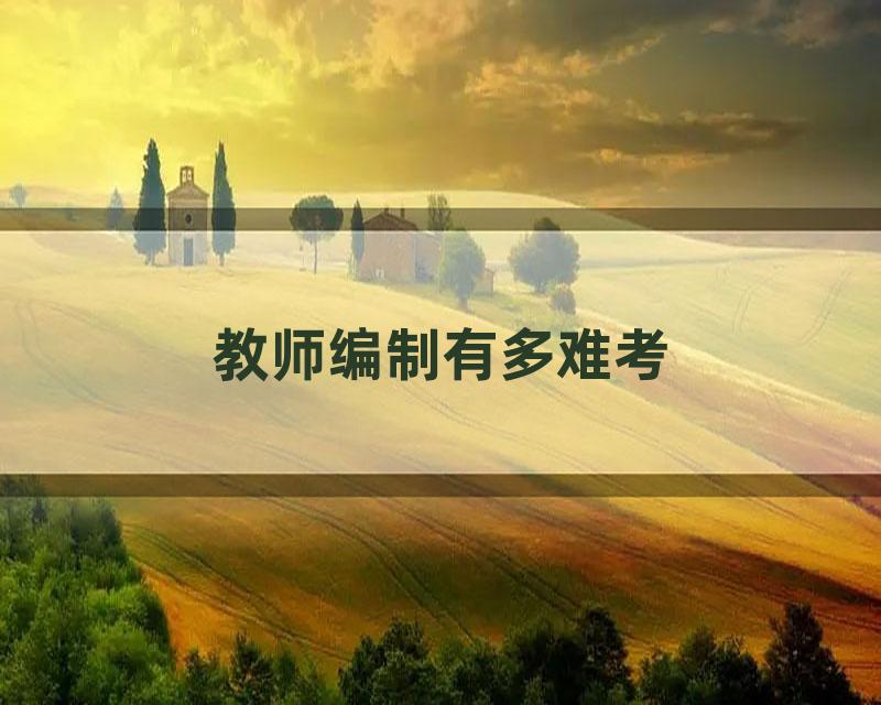 教师编制有多难考