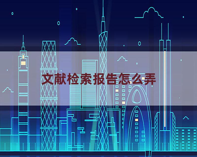 文献检索报告怎么弄