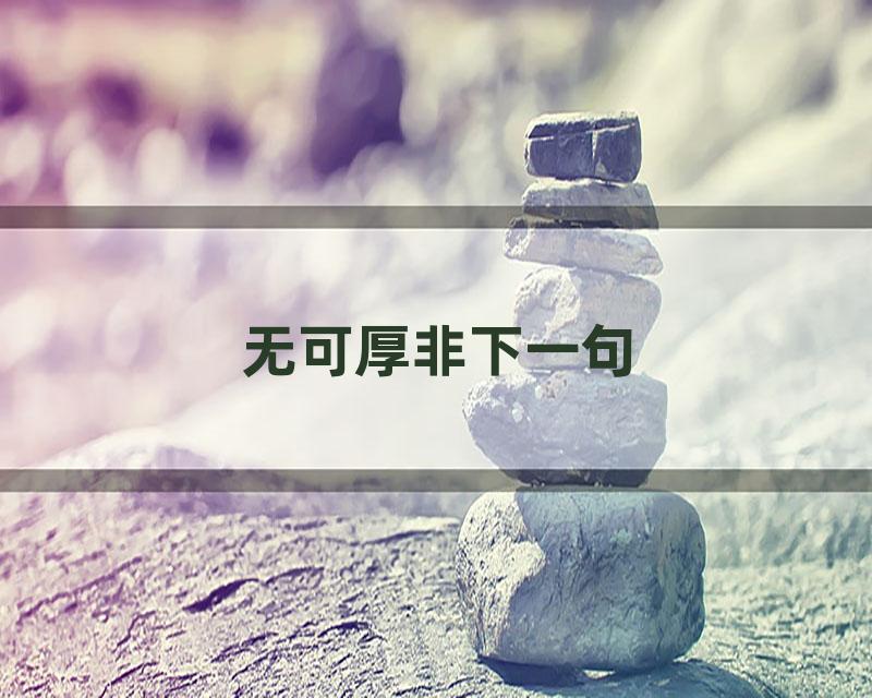 无可厚非下一句