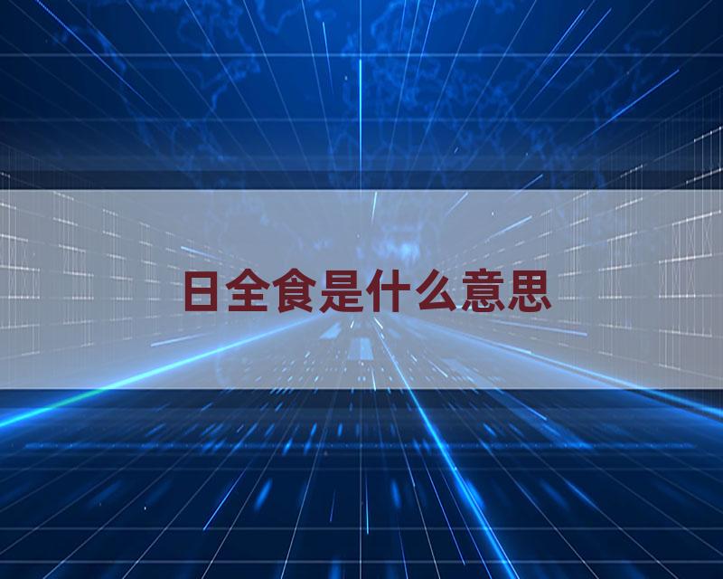 日全食是什么意思