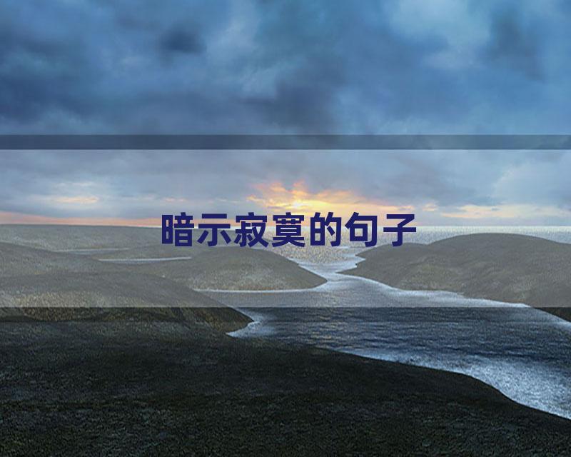 暗示寂寞的句子