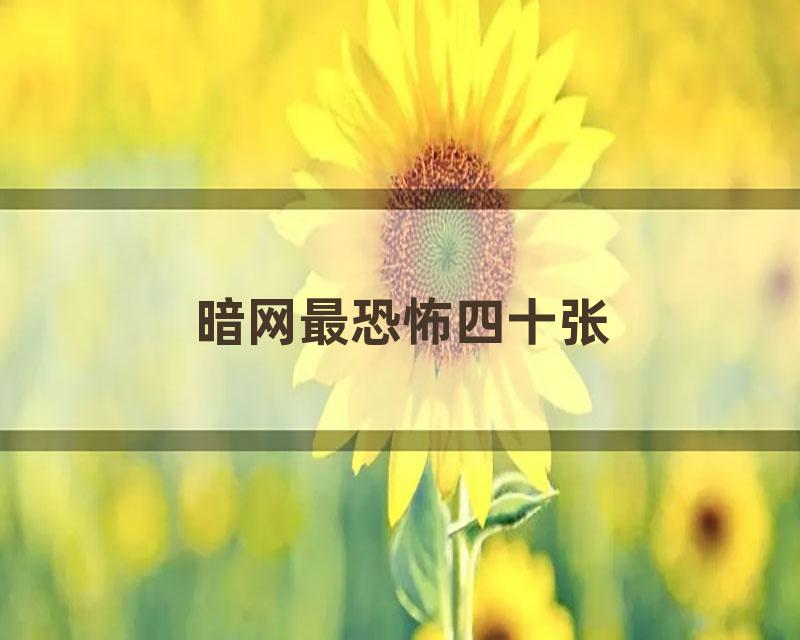 暗网最恐怖四十张