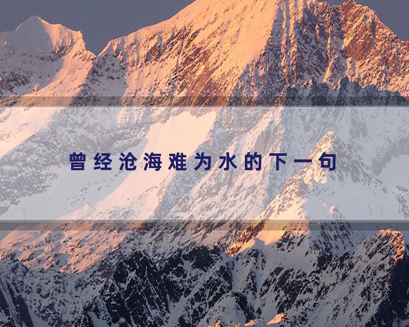 曾经沧海难为水的下一句