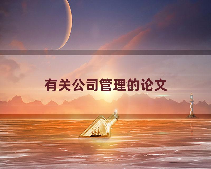有关公司管理的论文