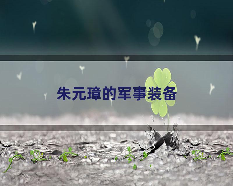 朱元璋的军事装备