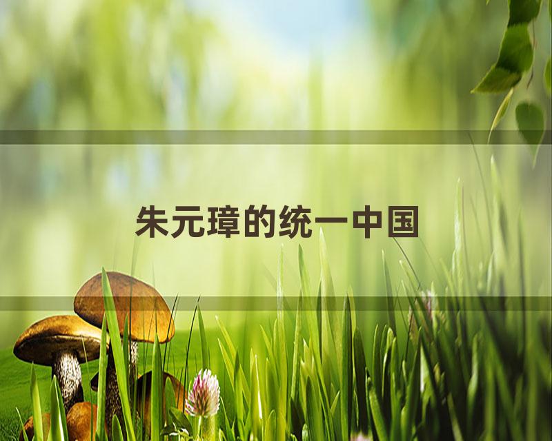 朱元璋的统一中国