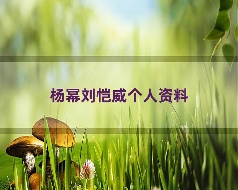 杨幂刘恺威个人资料