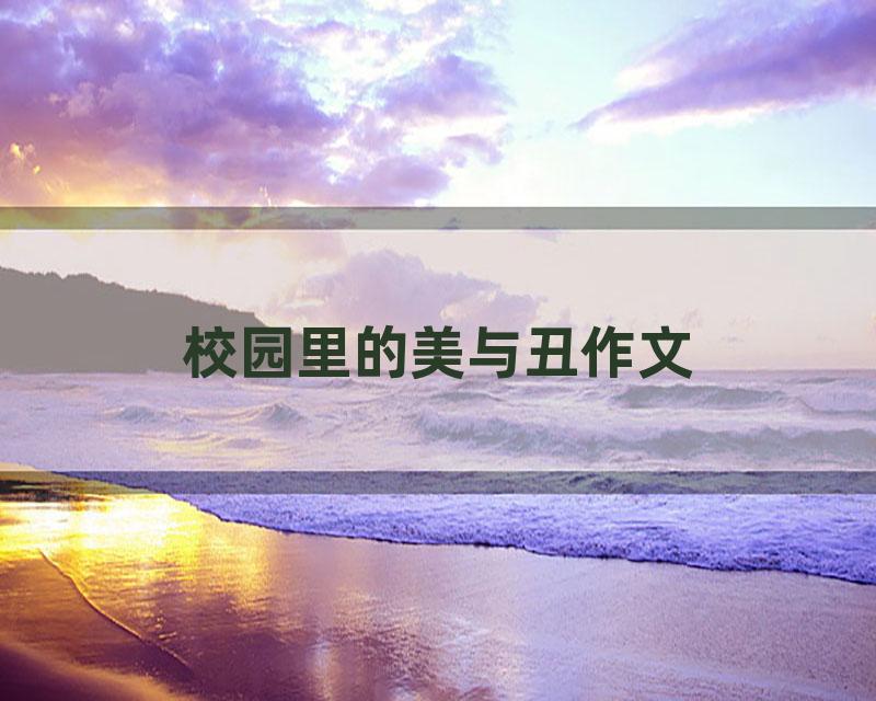 校园里的美与丑作文