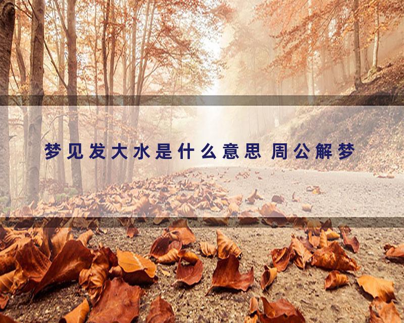 梦见发大水是什么意思 周公解梦