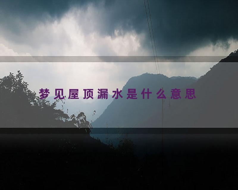 梦见屋顶漏水是什么意思