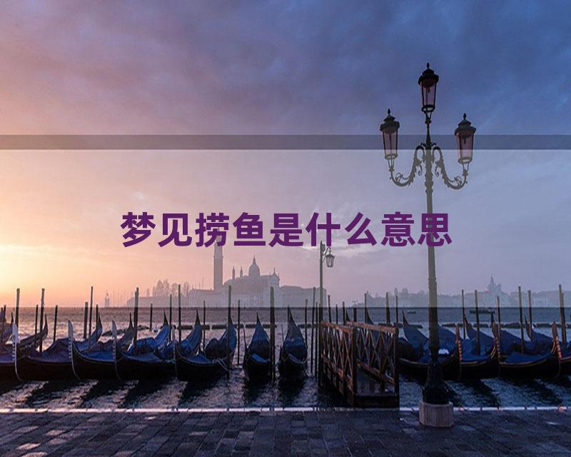 梦见捞鱼是什么意思