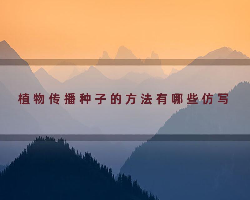 植物传播种子的方法有哪些仿写