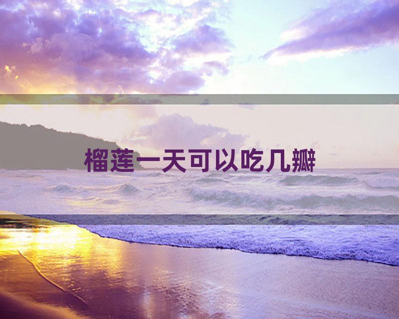 榴莲一天可以吃几瓣
