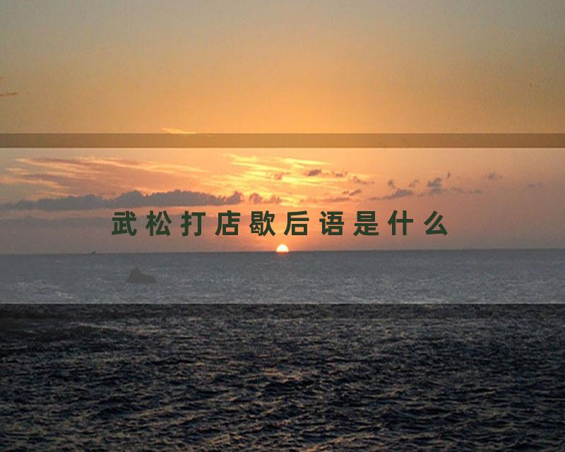 武松打店歇后语是什么