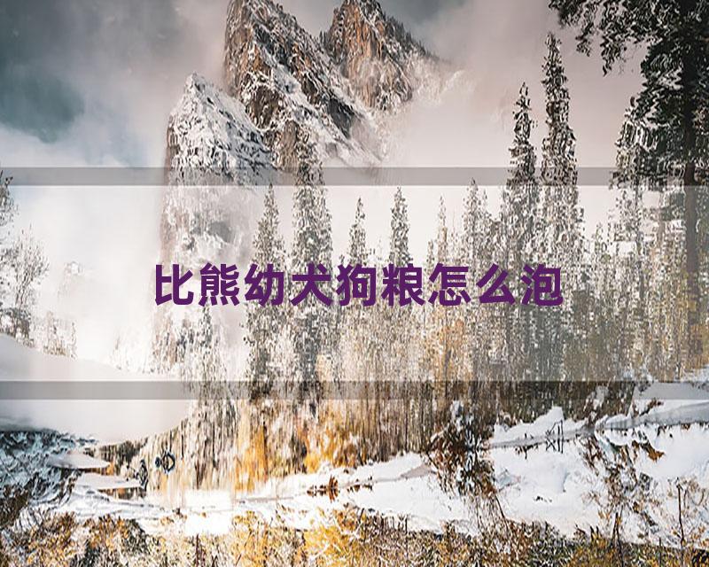 比熊幼犬狗粮怎么泡