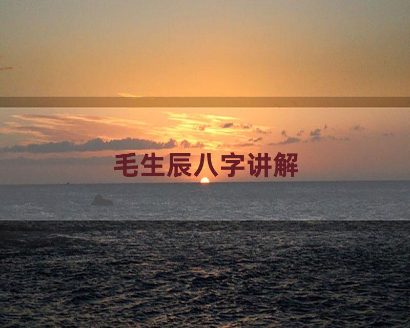 毛生辰八字讲解