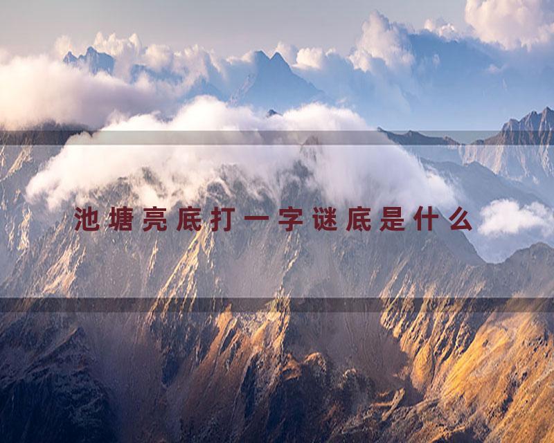 池塘亮底打一字谜底是什么