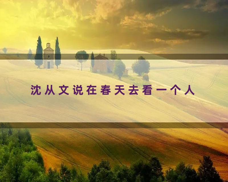 沈从文说在春天去看一个人