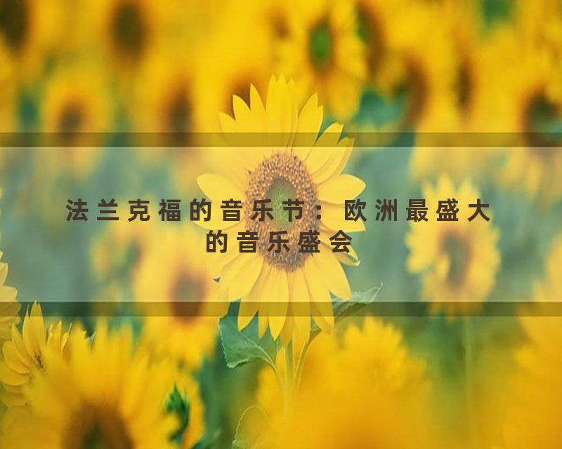 法兰克福的音乐节：欧洲最盛大的音乐盛会