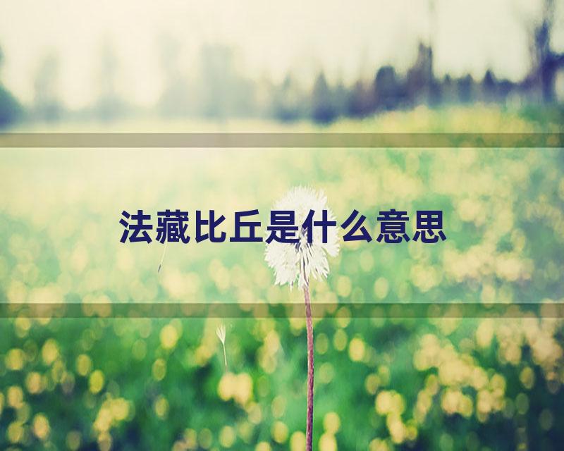 法藏比丘是什么意思