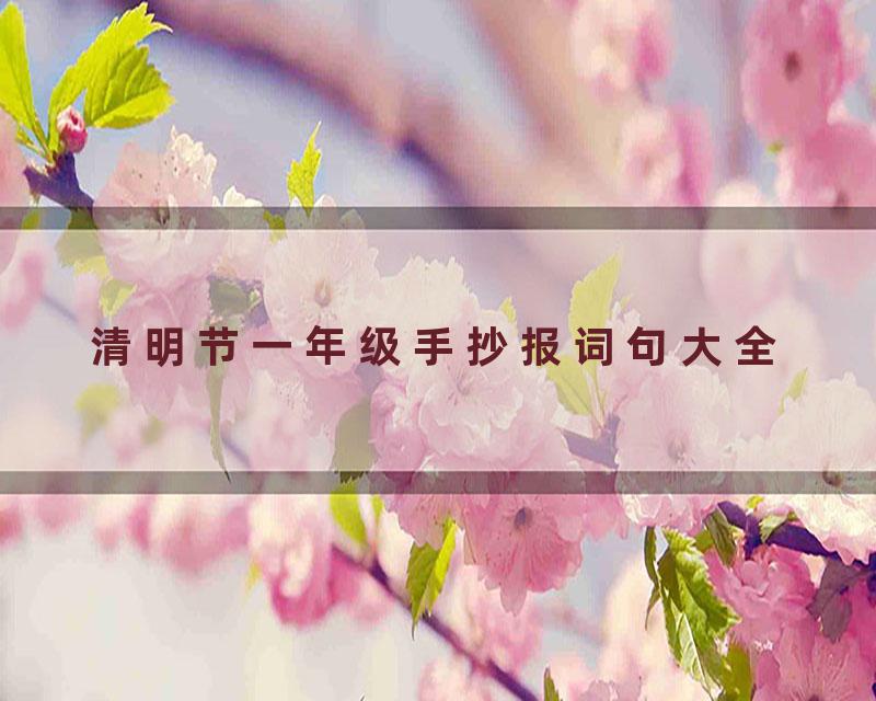 清明节一年级手抄报词句大全
