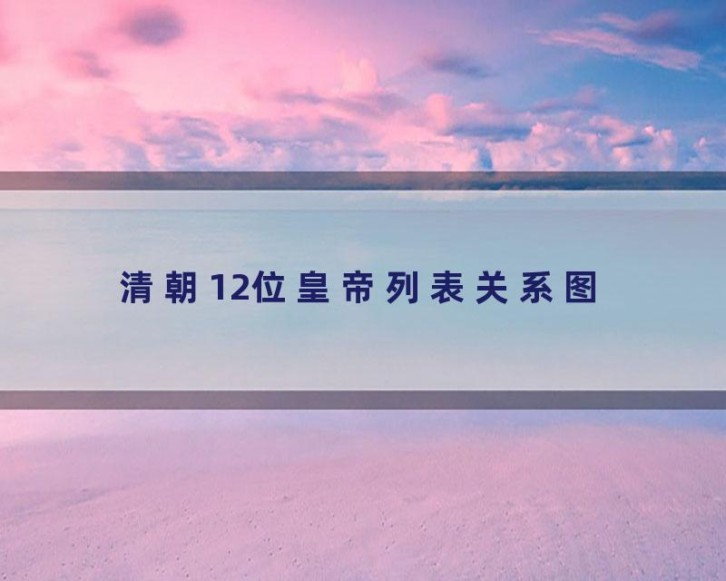 清朝12位皇帝列表关系图