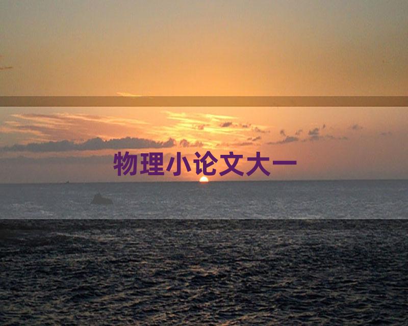 物理小论文大一