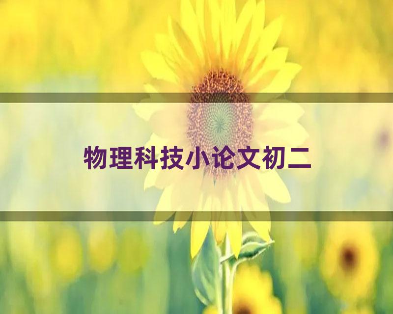 物理科技小论文初二