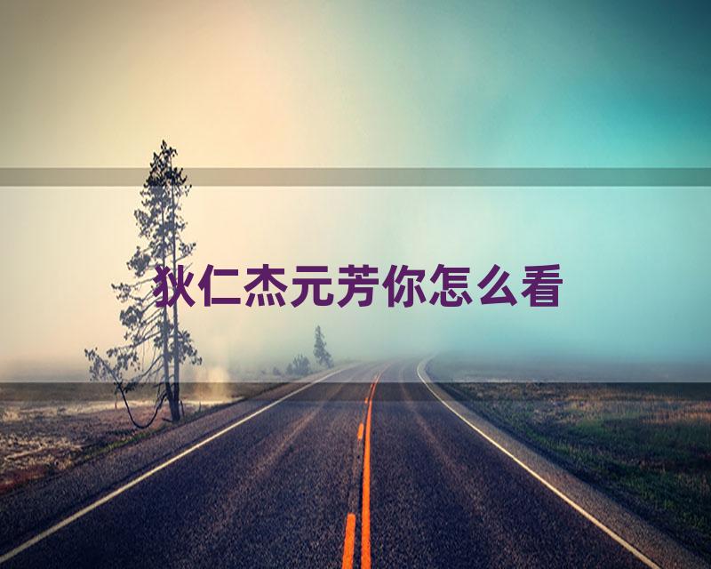 狄仁杰元芳你怎么看