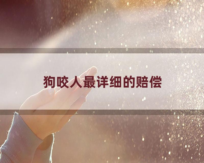 狗咬人最详细的赔偿