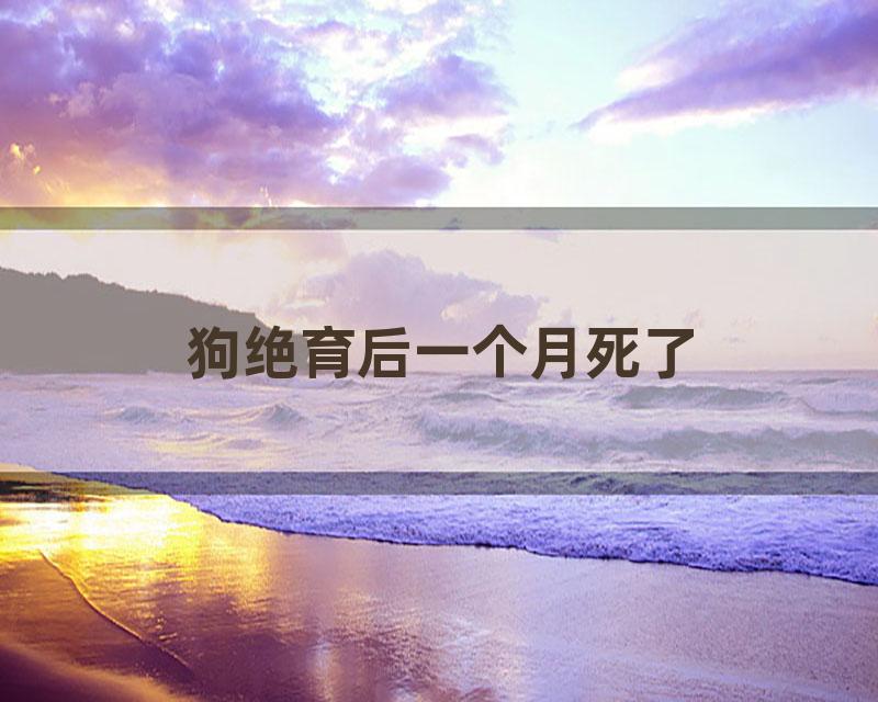 狗绝育后一个月死了