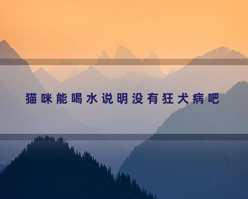 猫咪能喝水说明没有狂犬病吧
