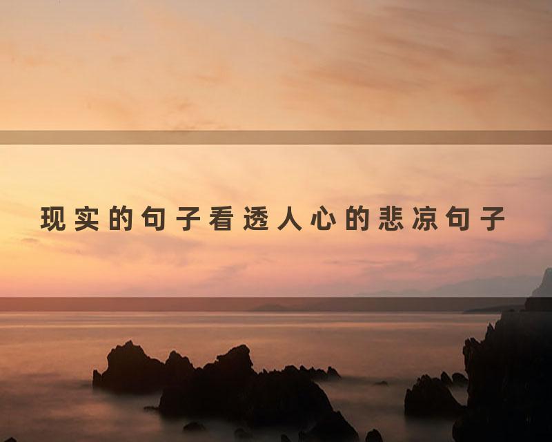 现实的句子看透人心的悲凉句子