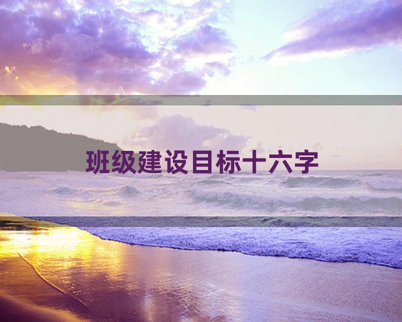 班级建设目标十六字