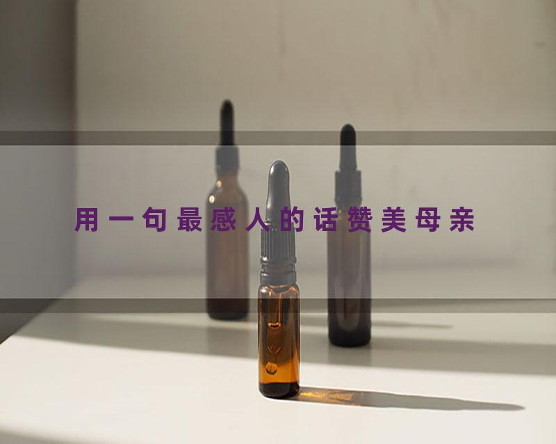 用一句最感人的话赞美母亲