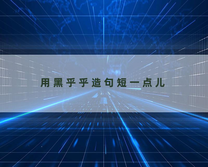 用黑乎乎造句短一点儿