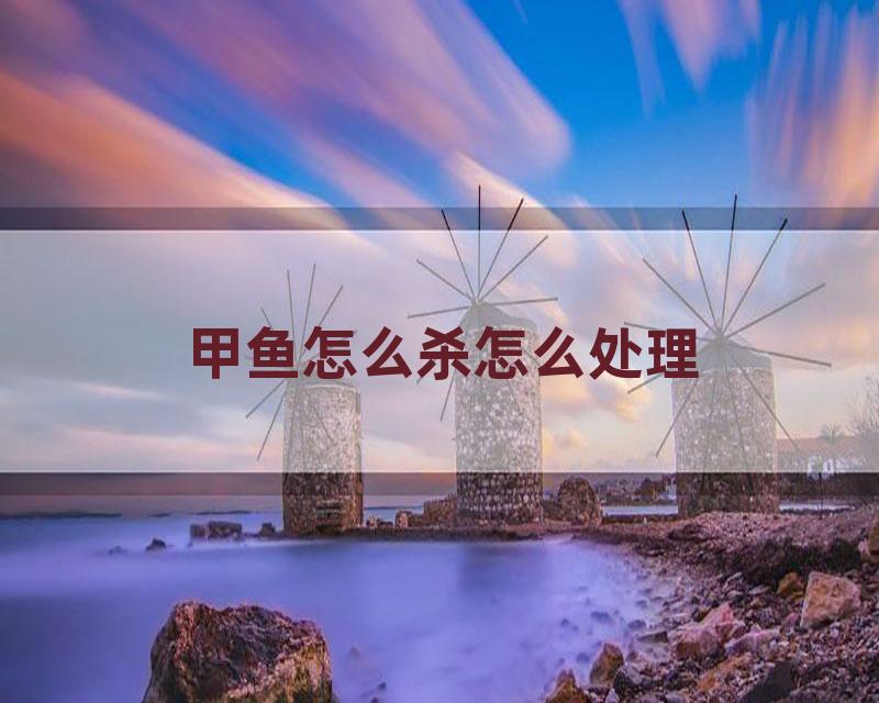 甲鱼怎么杀怎么处理