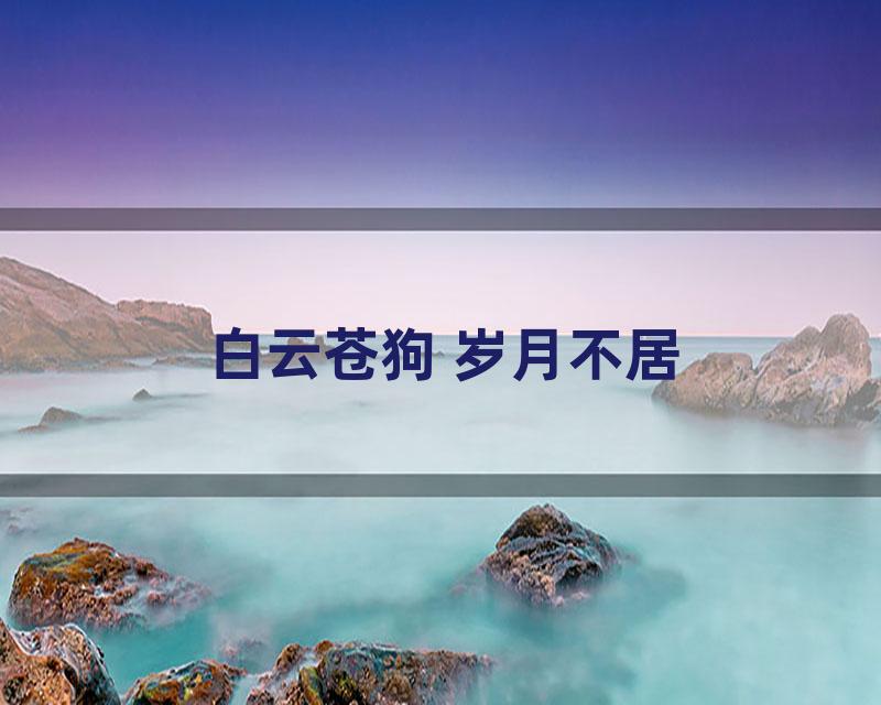 白云苍狗 岁月不居