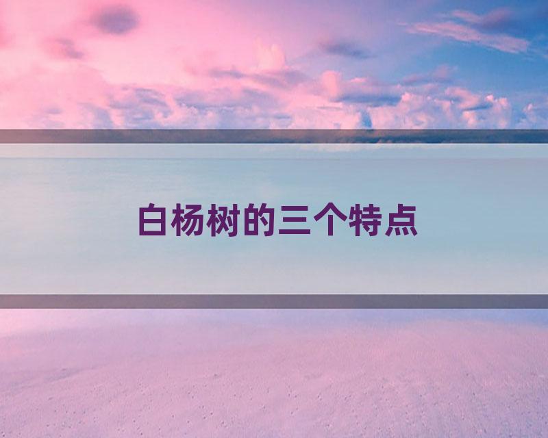 白杨树的三个特点