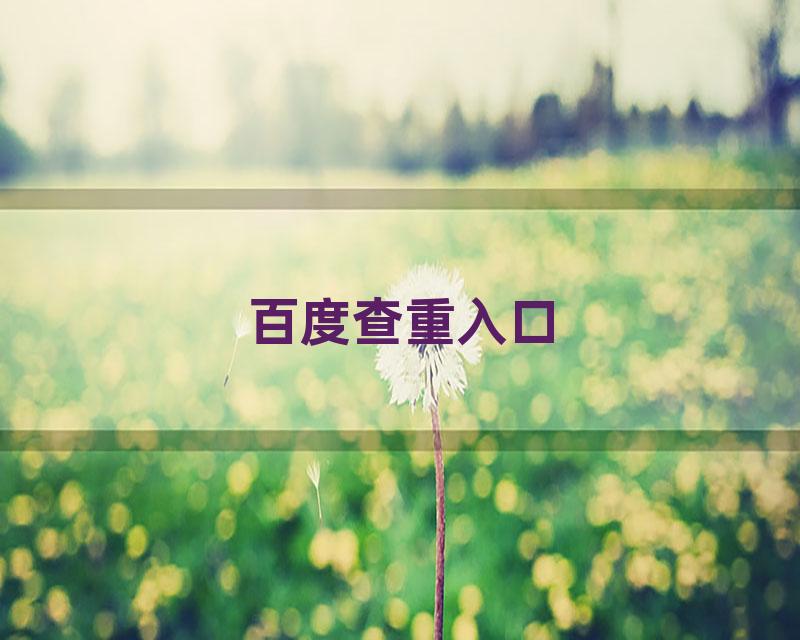 百度查重入口