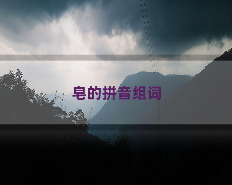 皂的拼音组词