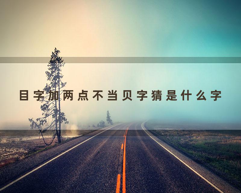 目字加两点不当贝字猜是什么字