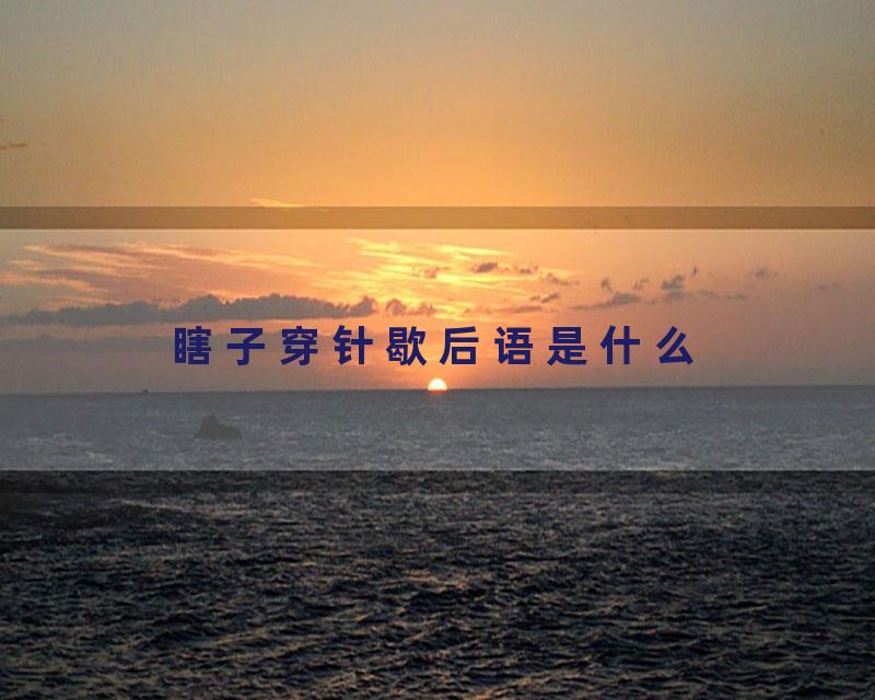 瞎子穿针歇后语是什么