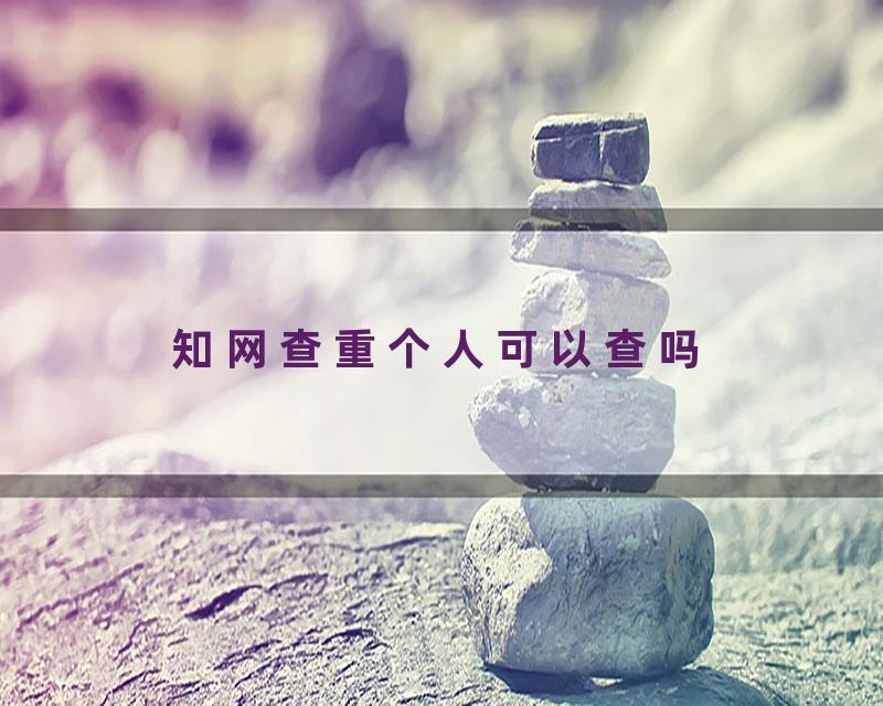 知网查重个人可以查吗