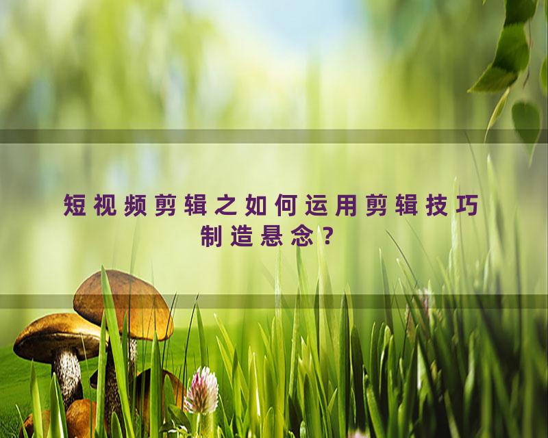 短视频剪辑之如何运用剪辑技巧制造悬念？