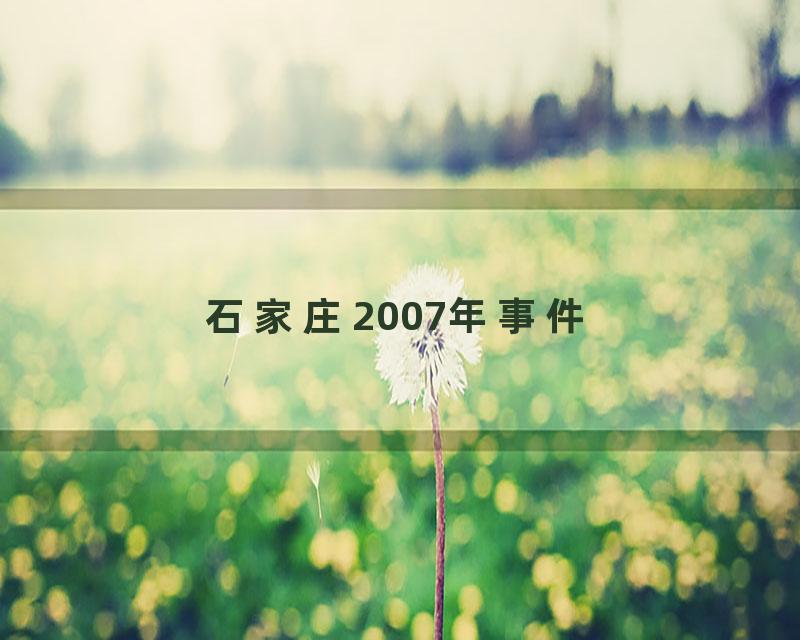 石家庄2007年事件