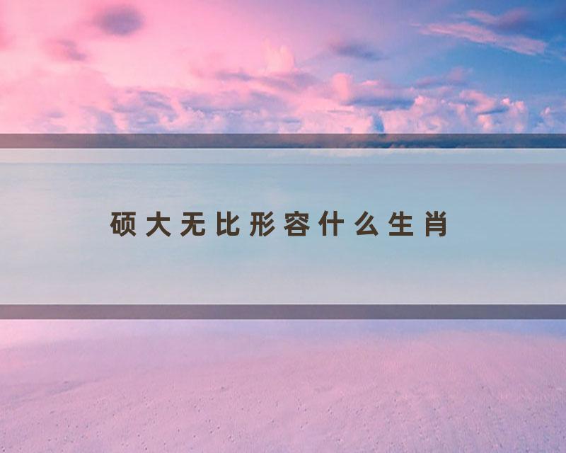 硕大无比形容什么生肖