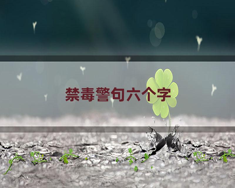 禁毒警句六个字